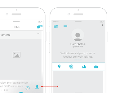 App Clean Wireframes app application blue clean illustrator instagram ios8 iphone whitespace wireframe