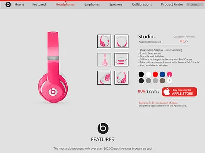 Beats.Audio Web Design alexander audio beats design dribbble first graphic howard pink ui ux webdesign