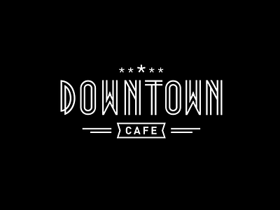 Down Town Café branding cafe coffee logo