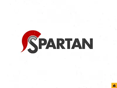 Spartan black letter mark red simple spartan symbol type typographic word mark