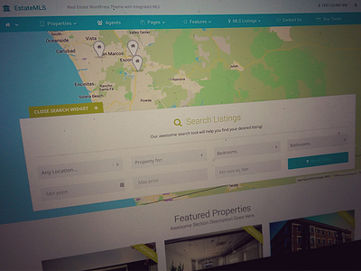 EstateMLS - Material Design Real Estate MLS Theme advanced search agent directory dsidxpress flat homes houses listings mls property real estate real estate agency