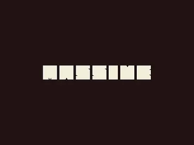 "MASSIVE" Logo concept brand brown geometric lettering logo massive square type