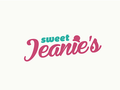 Sweet Jeanies - 50s style Ice Cream Shop Logo 50s branding ice cream icon logo pink retro script