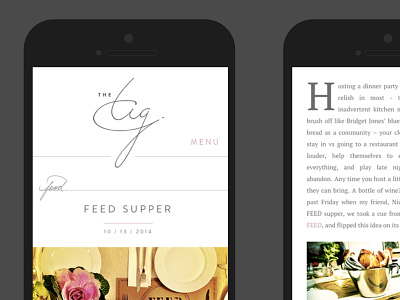 The Tig mobile beauty fashion food responsive travel ui ux wine