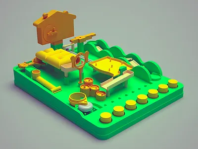 Triquiball 3d ball clock game labyrinth render skill toy triquiball