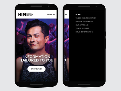 HIM Website design flat illustration menu mobile ui ux vector web