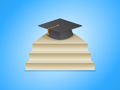 Collegiate App Icon cap duncan falk graduation hat icon illustration illustrator stairway