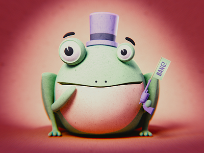 Frog 3d blender illustration