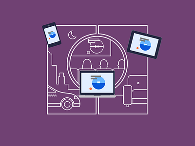 Everywhere applied flat illustration linear vector