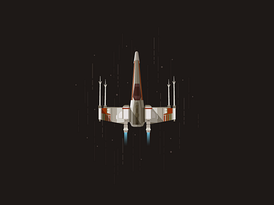 X-Wing cosmos darth wader flat flight icon a day illustration luc space star wars stars wars yoda