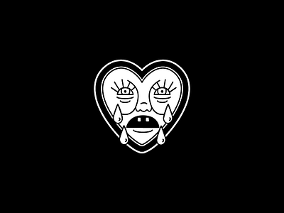 Sad Heart heart icon illustration logo sad