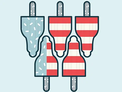 4th July Ice Lolly 4th july american clean flag graphics illustration lucas lucas jubb vector yorkshire