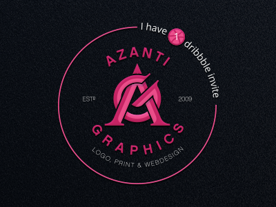 Dribbble azanti dribbble graphic invitation invite logo print ticket webdesign
