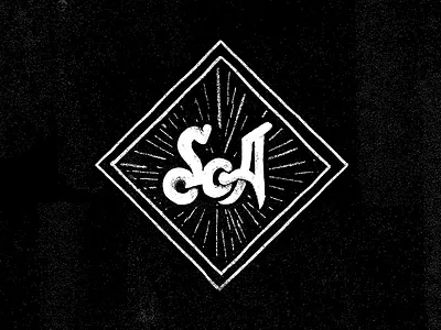 Monogram diamond hand drawn lettering monogram script texture type