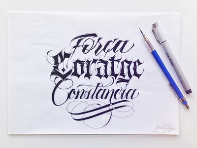 Tattoo blackletter copperplate fraktur gothic handlettering ink lettering script sketch tattoo