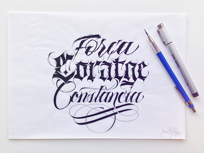 Tattoo blackletter copperplate fraktur gothic handlettering ink lettering script sketch tattoo