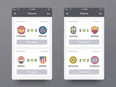 Ultimate Fan Live iOS app clean fantasy flat football game illustration ios iphone ui