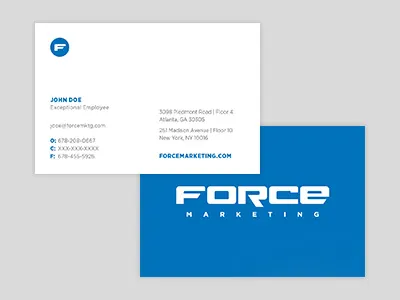 New Force B Cardz business card corporate identity