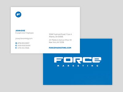 New Force B Cardz business card corporate identity