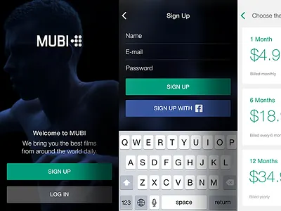 MUBI Onboarding app ios mubi onboarding