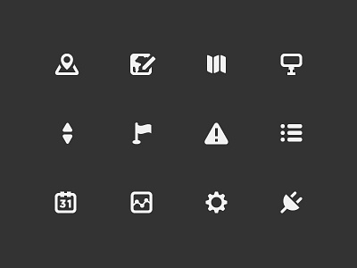 Icons alert analytics calendar flag icon design icons list locations maps places settings wayfinding