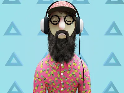 Hipster 3d c4d cgi characters cinema4d hipster illustration