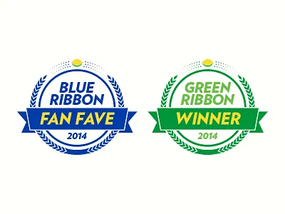 Winner Badges award badge blue fan green lymon movie palms ribbon winner