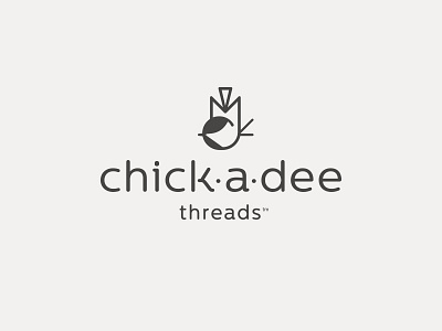 Chickadee Threads apparel baby bird chickadee illustration logo monoline simple typography
