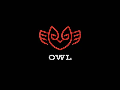 Owwwl grunge line logo mark owl simple
