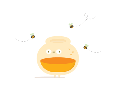 Nervous {GIF} animation bee bees buzz gif honey honeypot illustration