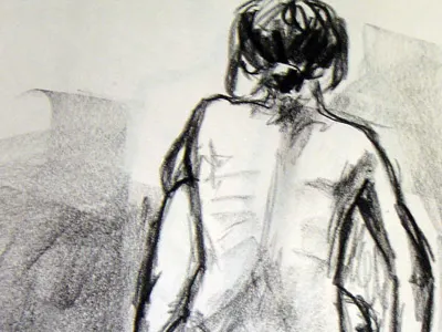 Freehand study in charcoal charcoal drawing illustration painting