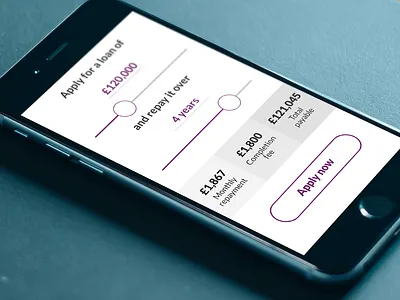Loan Calculator form ghost button loans minimal money rounded sliders
