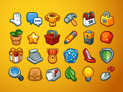 Icon Set cartoon game icons