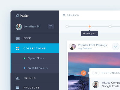 Hixle Dashboard dashboard design designer feedback hixle network photos preview realtime teaser trends