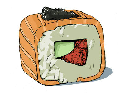 Sushi food illustration japanese sushi