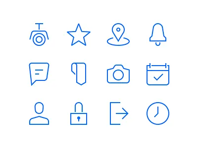 CCTV Icons bookmark calendar camera cctv ios lock message picture tab