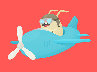 Hopper – Bunny Pilot bunny cute goggles hat hopper illustration pilot plane rabbit