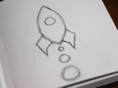 Rocket doodle drawing rocket sketch