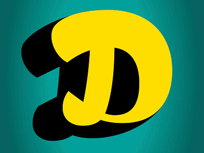 D brush drop shadow letter lettering script type vector