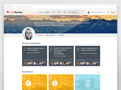 Edukarma - Plan layout colorful education educational flat design platform ui ux