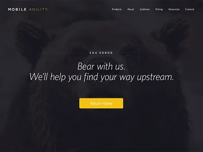 Mobile Agility - 404 404 bear error mobile website