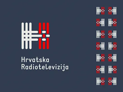 HRT Re-branding Concept blue croatia folklore grid logo national network radio red television tradition weave