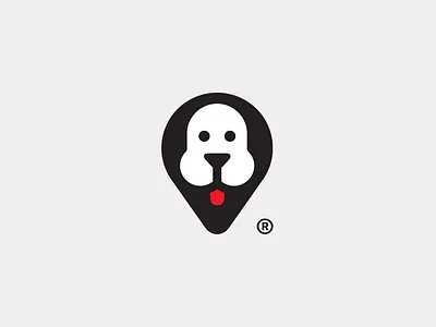 Woof Advisor advisor animal design dog face logo mark negative space pin puppie travel unused