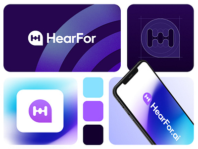 HearFor logo concept branding graphic design logo ui