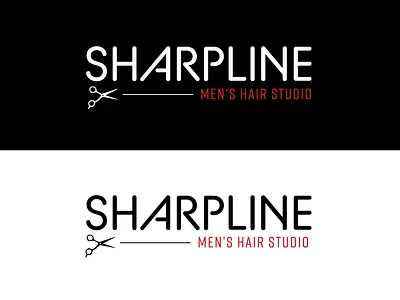 Sharpline Men's Hair Studio branding hair styling identity logo logotype mark salon scissors