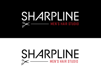 Sharpline Men's Hair Studio branding hair styling identity logo logotype mark salon scissors