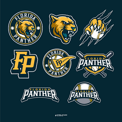 FLORIDA PANTHER BASEBALL baseball design esport logo graphic design illustration logo logo design mascot design mascot logo sport logo vector