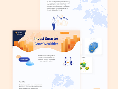 Invest Finder Homepage finance homepage illustration landing market stock ui uidesign uifinancial uiinvestment ux uxinvestment