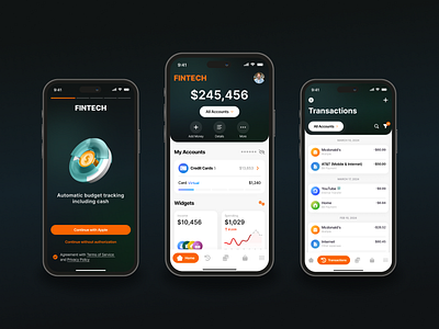 Financial Mobile Application | Fintech app branding design finance fintech home icon logo mobile app transactions ui ux widget