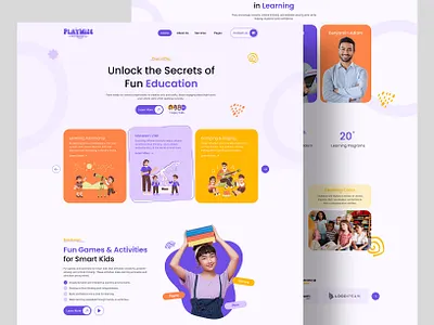 Playwize - Kids Education Landing Page design ecourse education elementor figma kids landing page rometheme school ui web